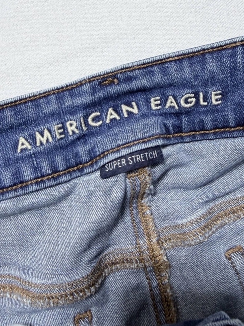 American Eagle Jeans Womens 12 Blue High Rise Artist Flare Stretch Hippie - Picture 3 of 10